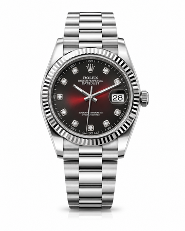 Luxury Silver Men’s Watch – Black & Red Dial