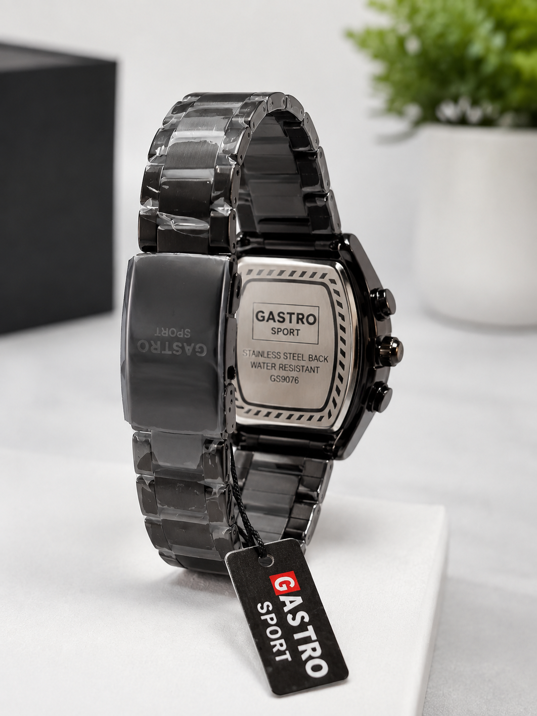 Luxury GASTRO SPORT Chronograph Men’s Watch – Black Stainless Steel