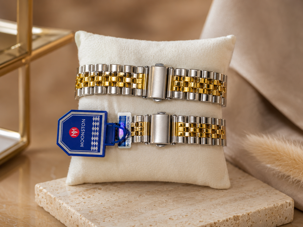 Luxury Couple Watches Set – Premium Gold & Silver Two-Tone Wristwatch Collection